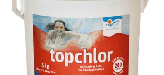 Cranpool Wasserpflege Topchlor in einem fünf Kilo Kübel