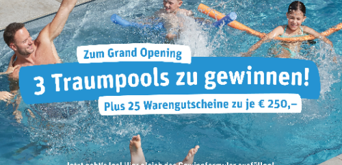 Poolgewinnspiel, Traumpool, Pooltraum, Cranpool, Grand Opening